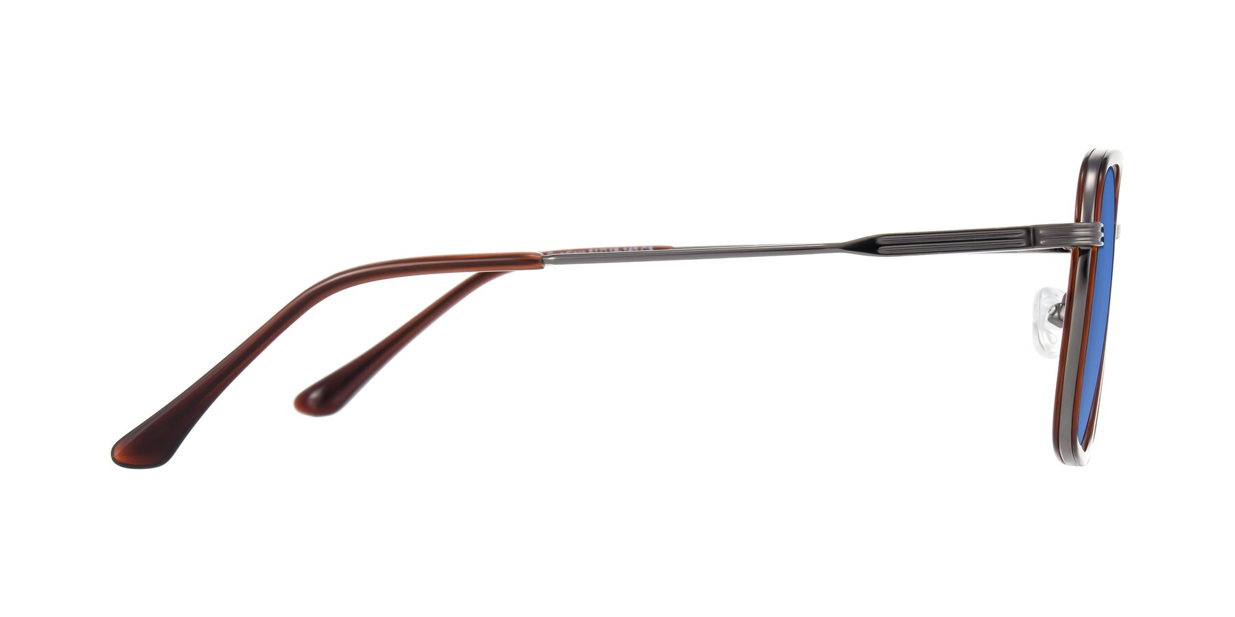 Side of Guadiaro in Brown/Gunmetal with Blue Tinted Lenses
