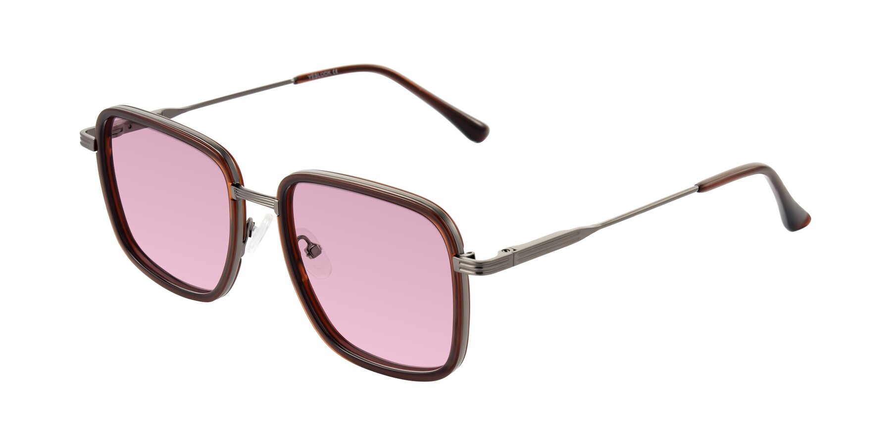 Angle of Guadiaro in Brown/Gunmetal with Light Wine Tinted Lenses