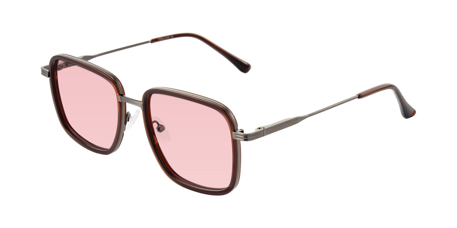 Angle of Guadiaro in Brown/Gunmetal with Light Garnet Tinted Lenses
