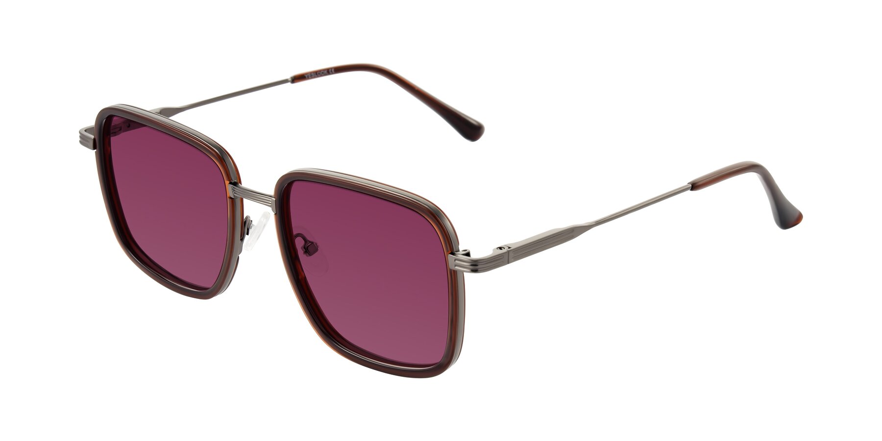 Angle of Guadiaro in Brown/Gunmetal with Wine Tinted Lenses