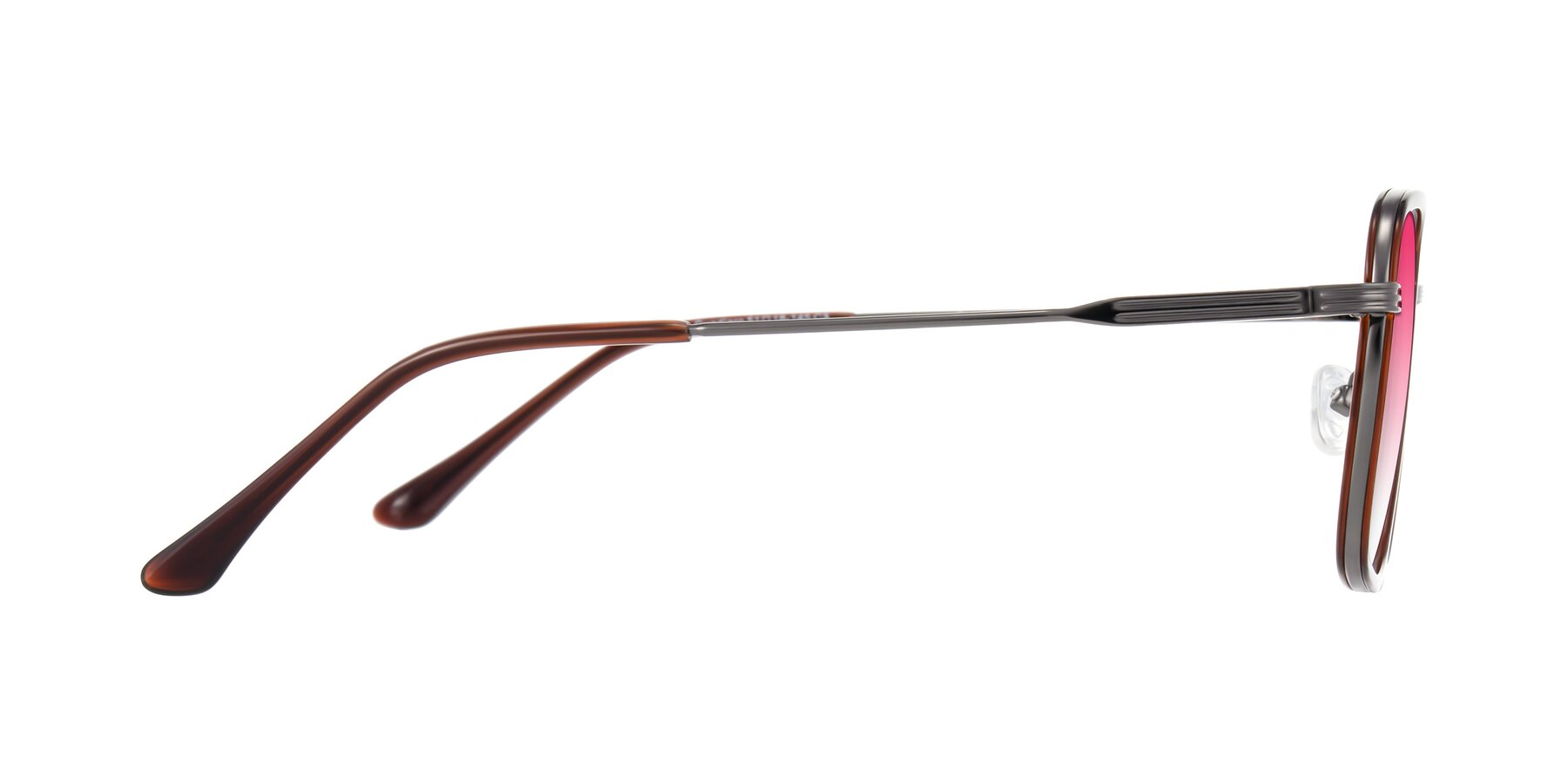 Side of Guadiaro in Brown/Gunmetal with Pink Gradient Lenses