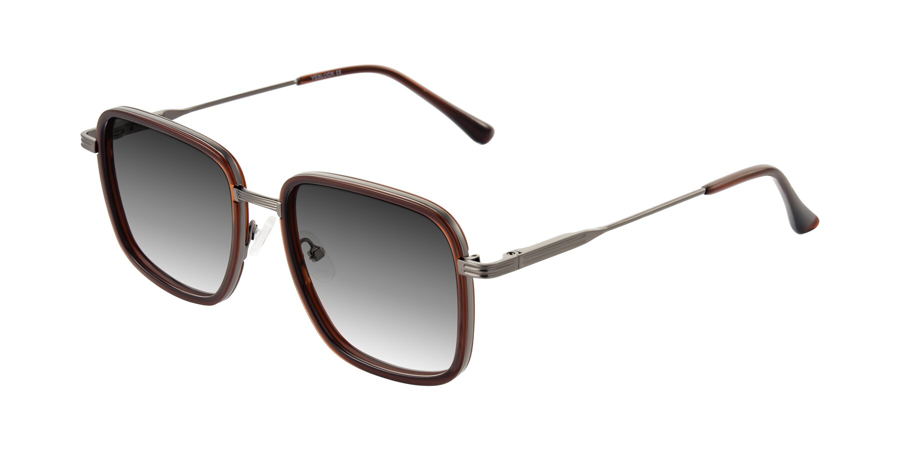 Angle of Guadiaro in Brown/Gunmetal with Gray Gradient Lenses