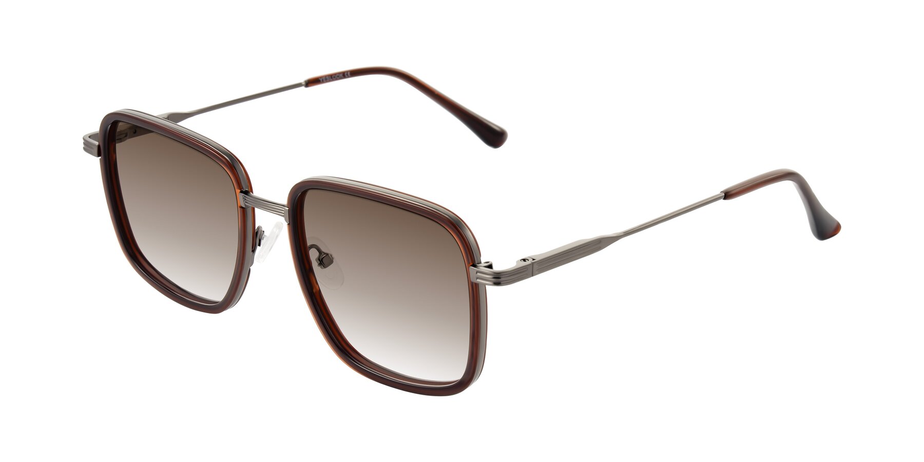 Angle of Guadiaro in Brown/Gunmetal with Brown Gradient Lenses