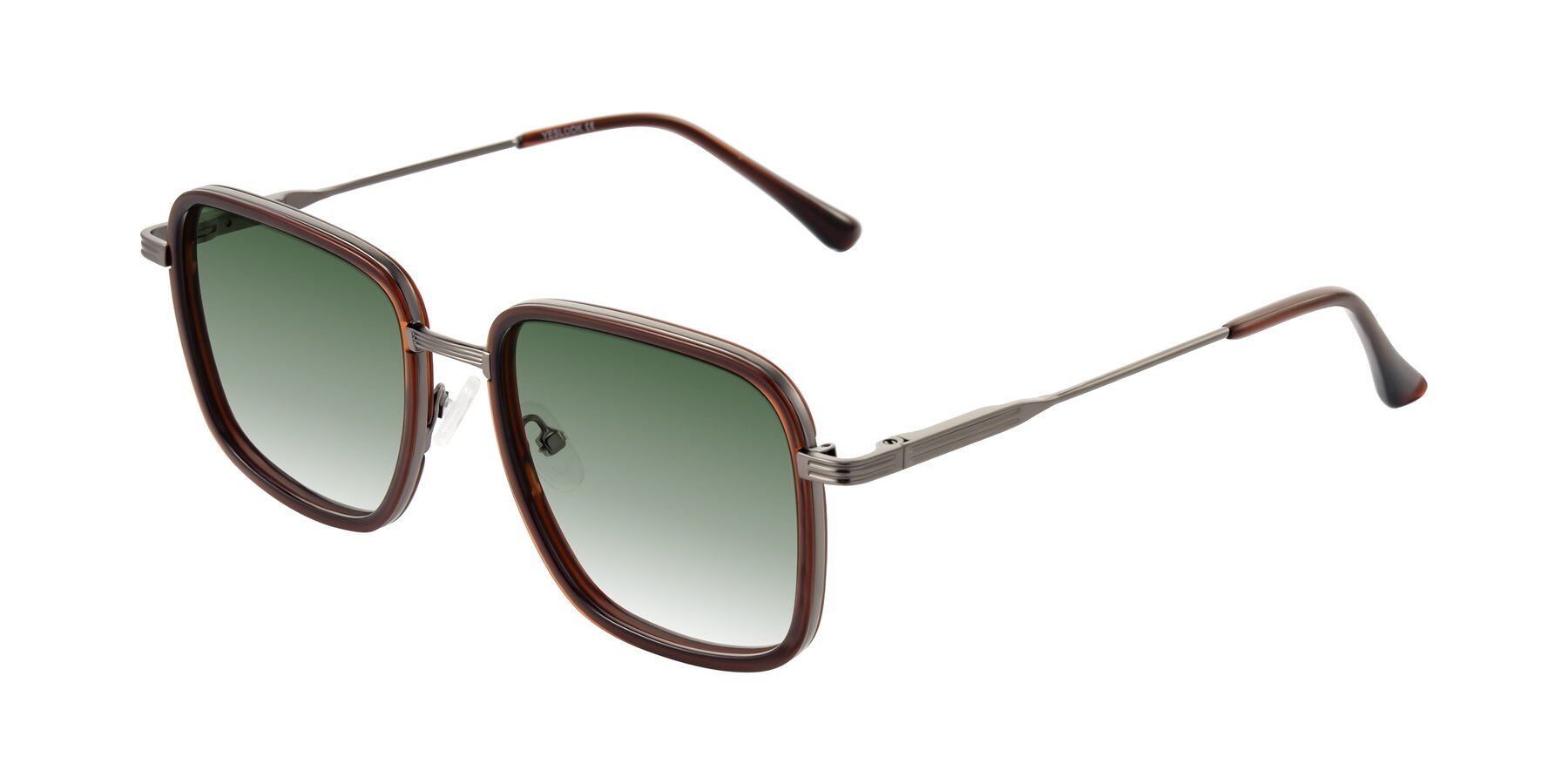 Angle of Guadiaro in Brown/Gunmetal with Green Gradient Lenses