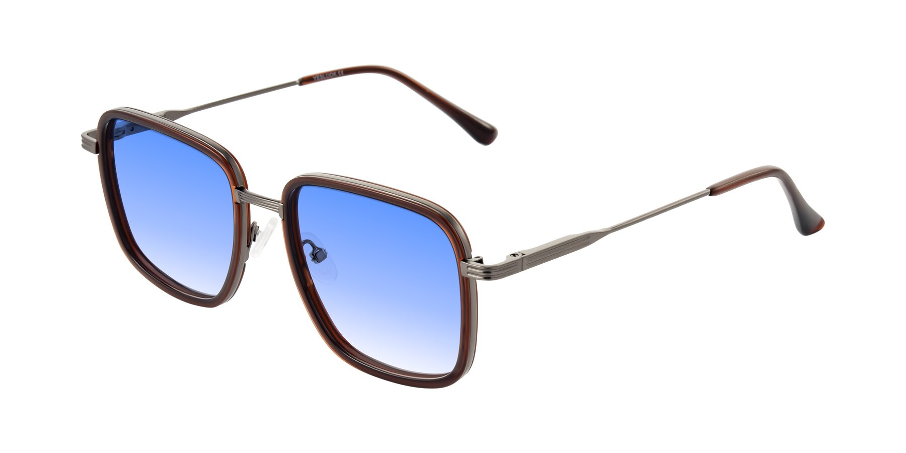 Angle of Guadiaro in Brown/Gunmetal with Blue Gradient Lenses