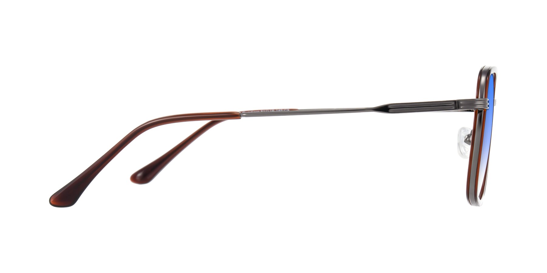 Side of Guadiaro in Brown/Gunmetal with Blue Gradient Lenses
