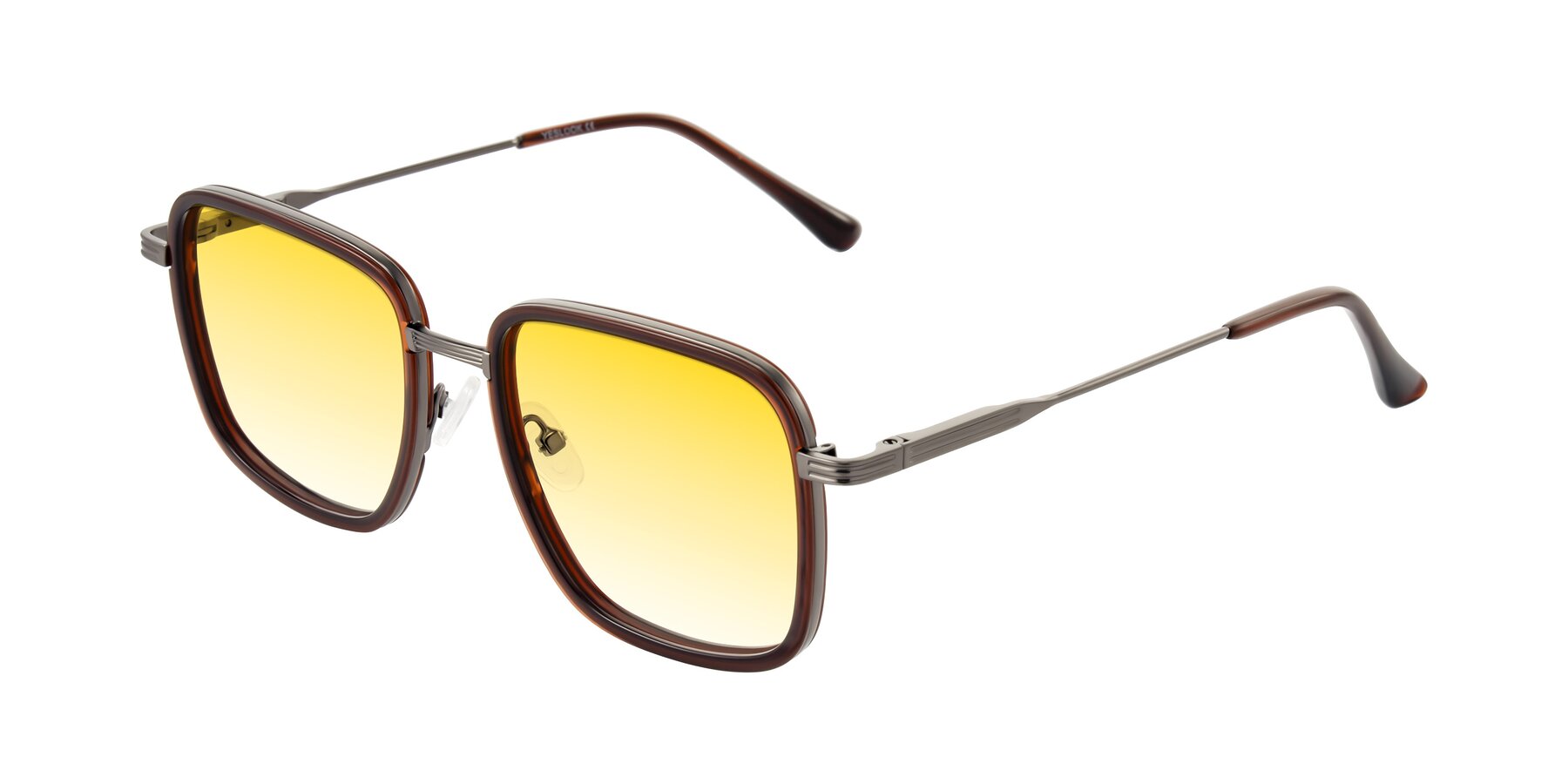 Angle of Guadiaro in Brown/Gunmetal with Yellow Gradient Lenses