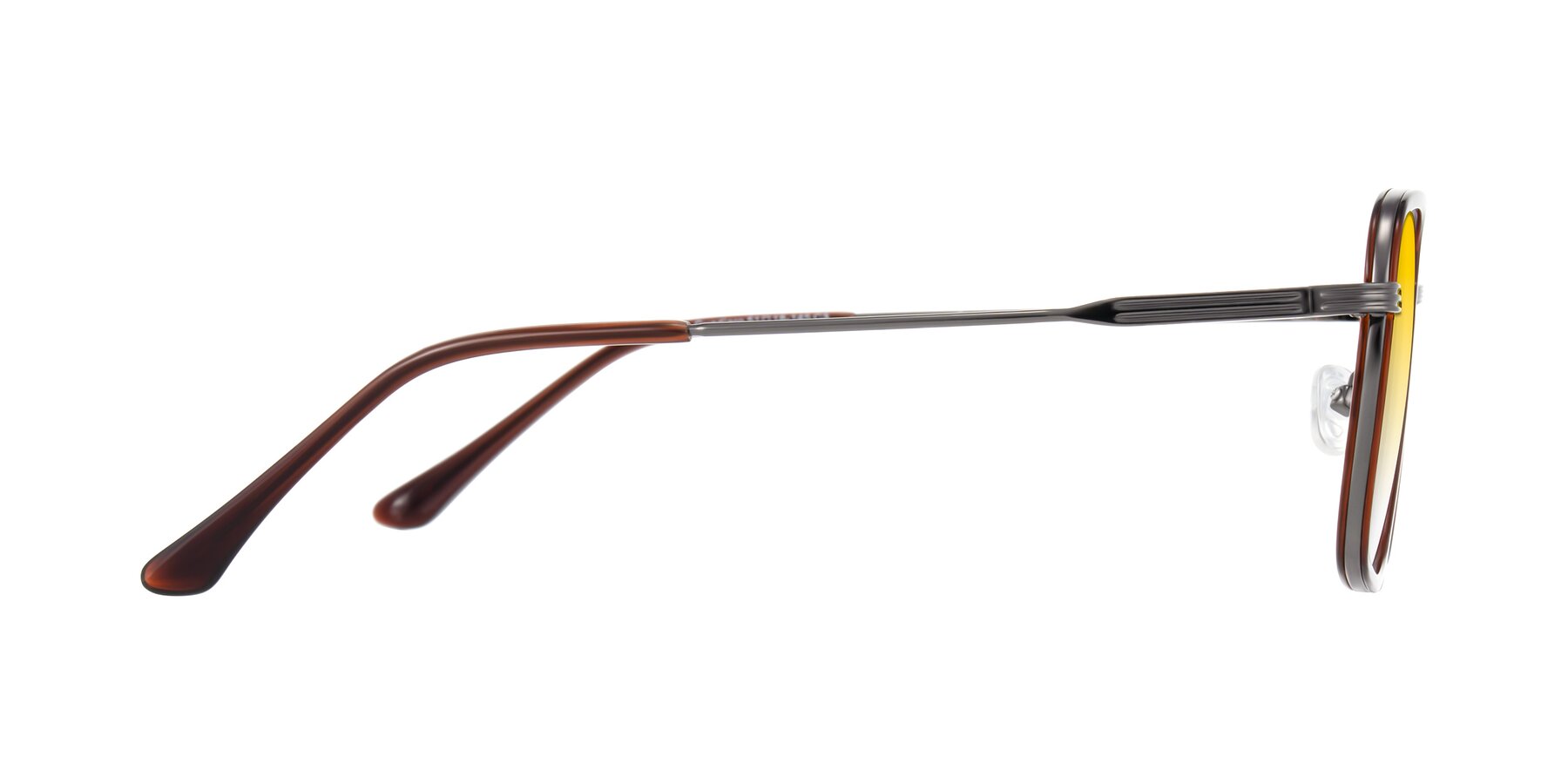 Side of Guadiaro in Brown/Gunmetal with Yellow Gradient Lenses