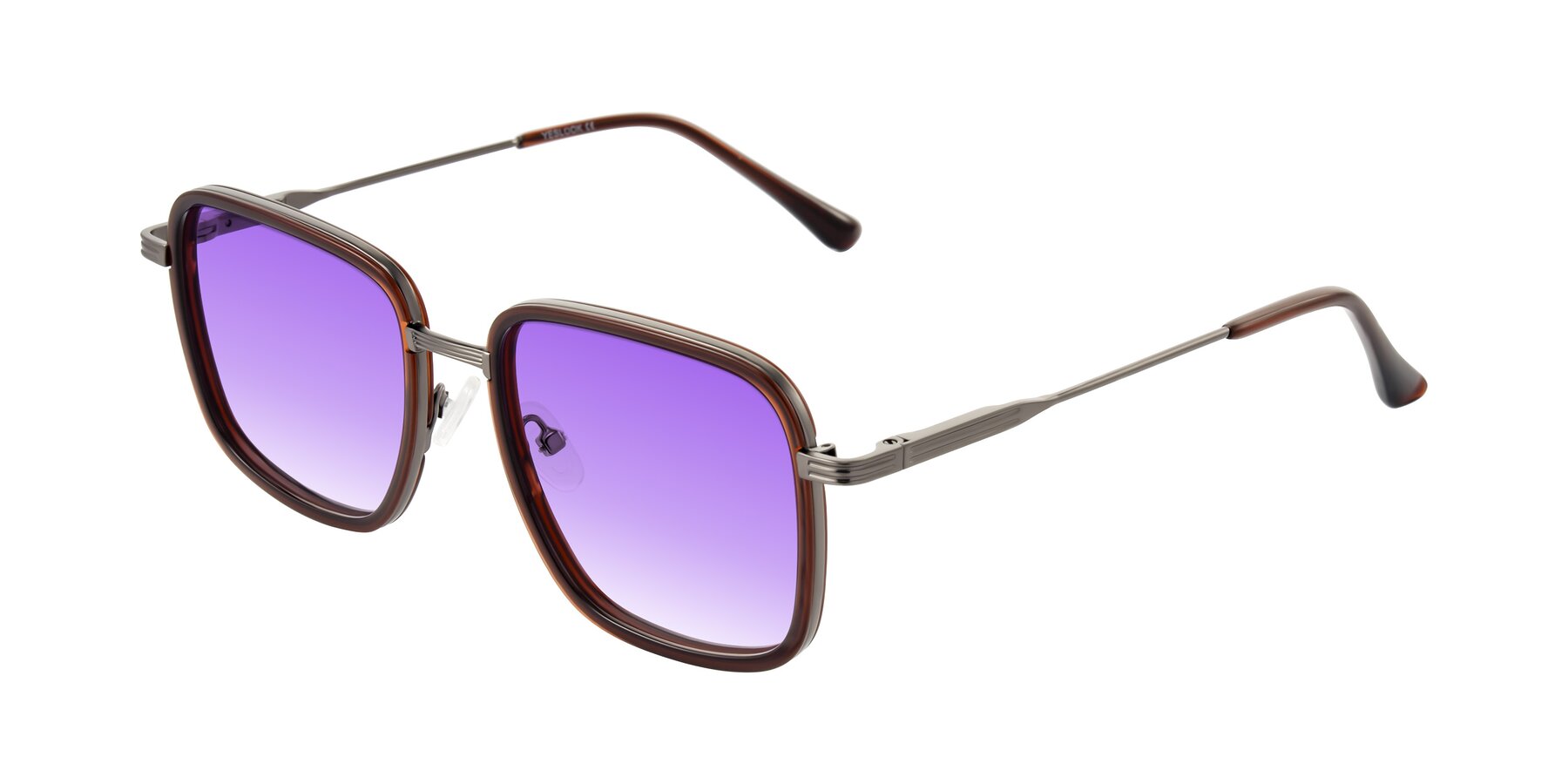 Angle of Guadiaro in Brown/Gunmetal with Purple Gradient Lenses