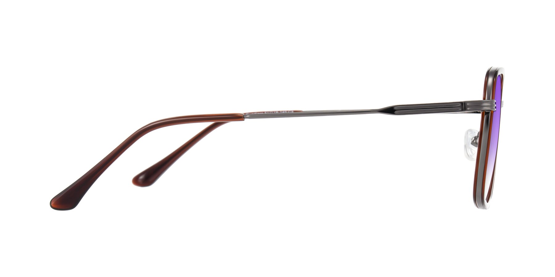 Side of Guadiaro in Brown/Gunmetal with Purple Gradient Lenses