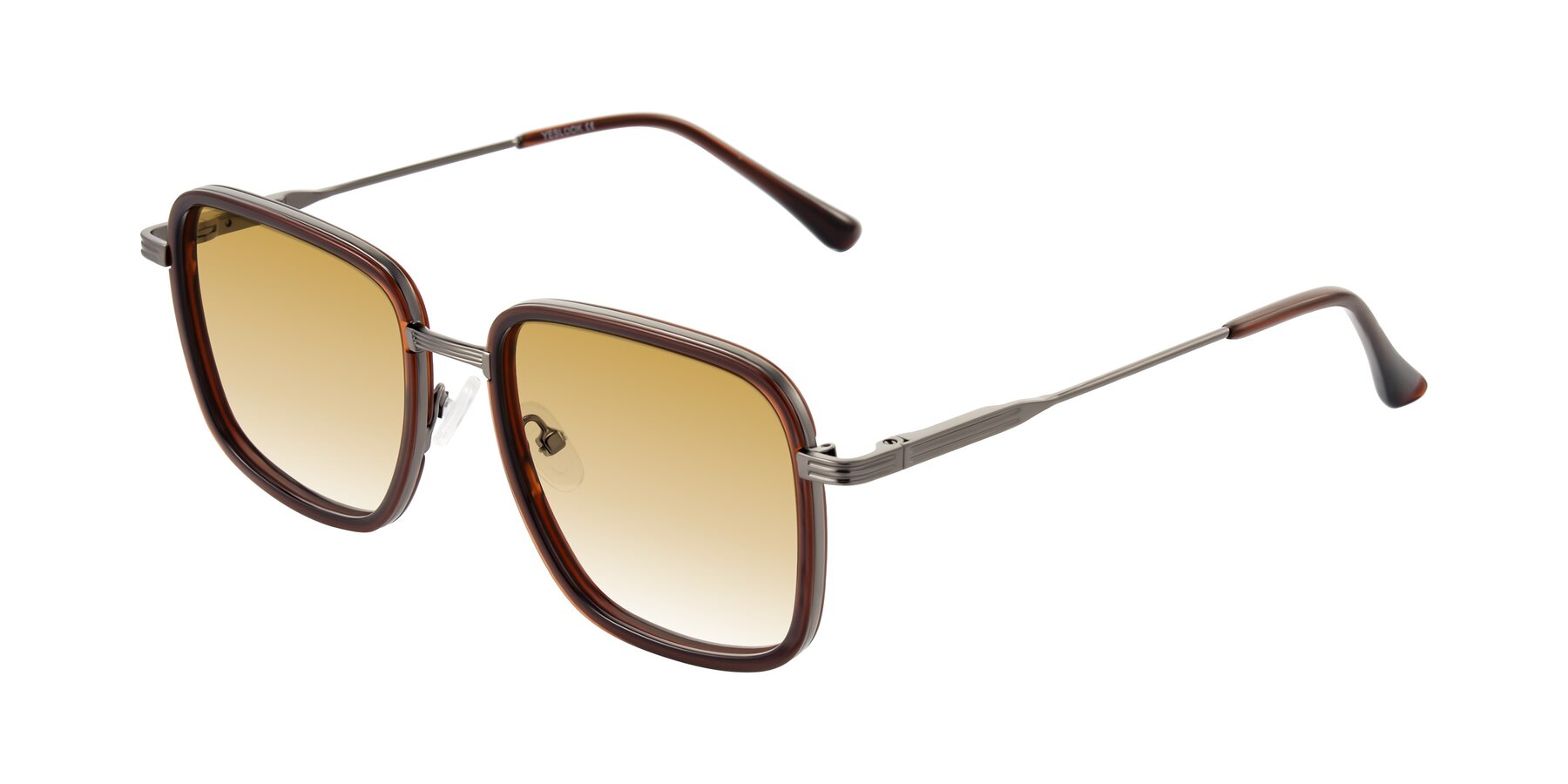 Angle of Guadiaro in Brown/Gunmetal with Champagne Gradient Lenses