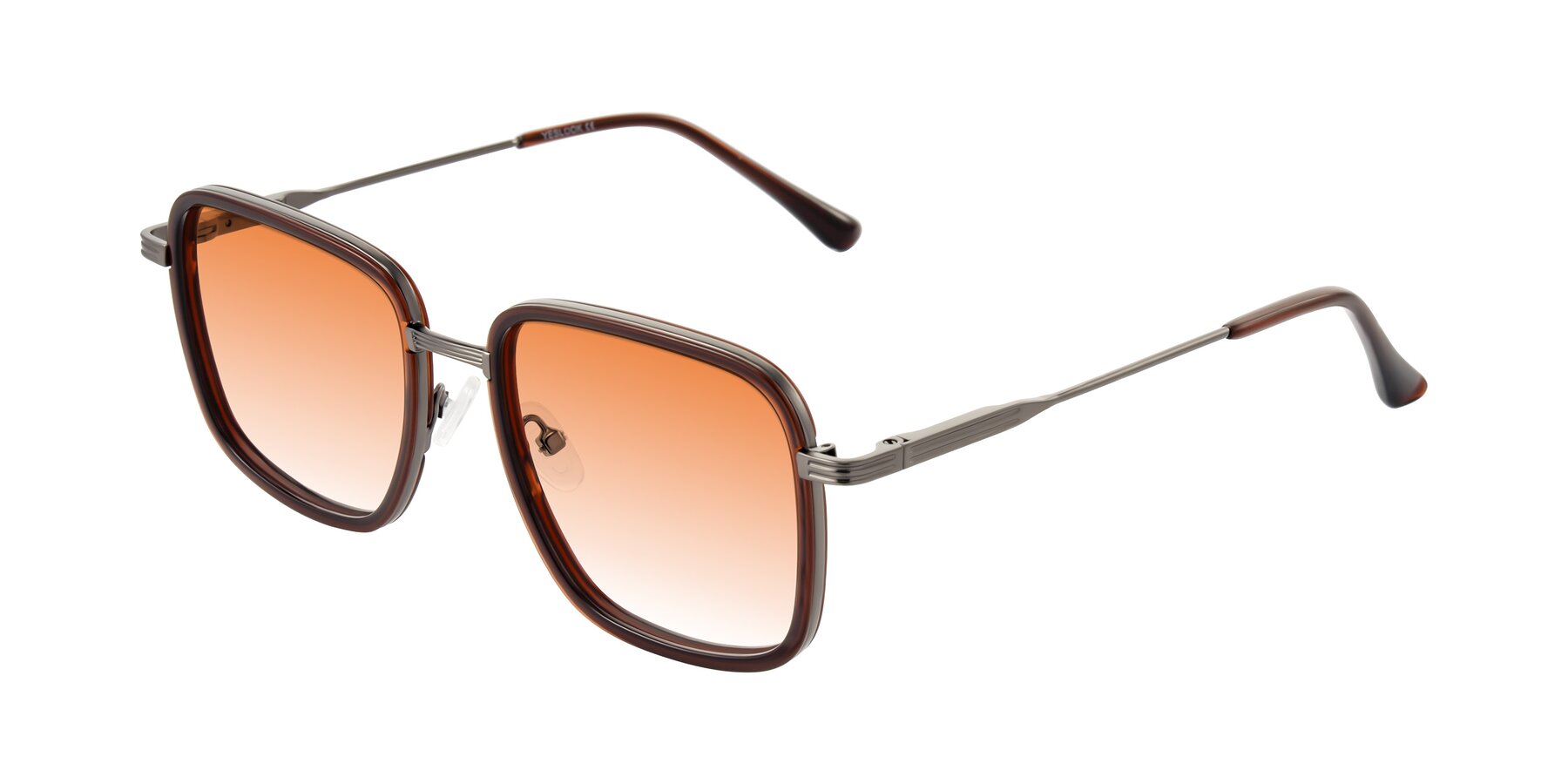 Angle of Guadiaro in Brown/Gunmetal with Orange Gradient Lenses