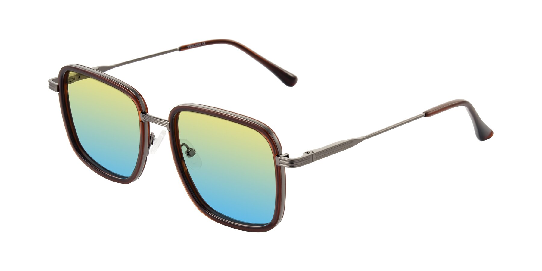 Angle of Guadiaro in Brown/Gunmetal with Yellow / Blue Gradient Lenses