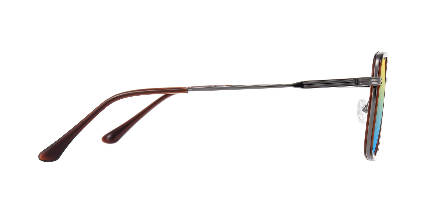Side of Guadiaro in Brown/Gunmetal with Yellow / Blue Gradient Lenses