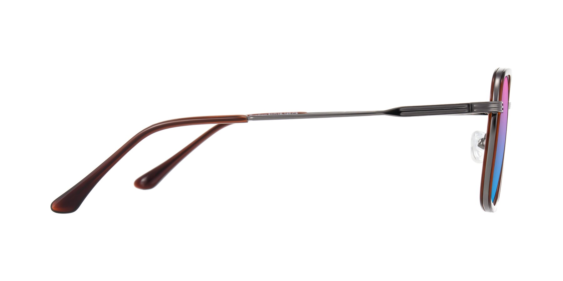 Side of Guadiaro in Brown/Gunmetal with Pink / Blue Gradient Lenses