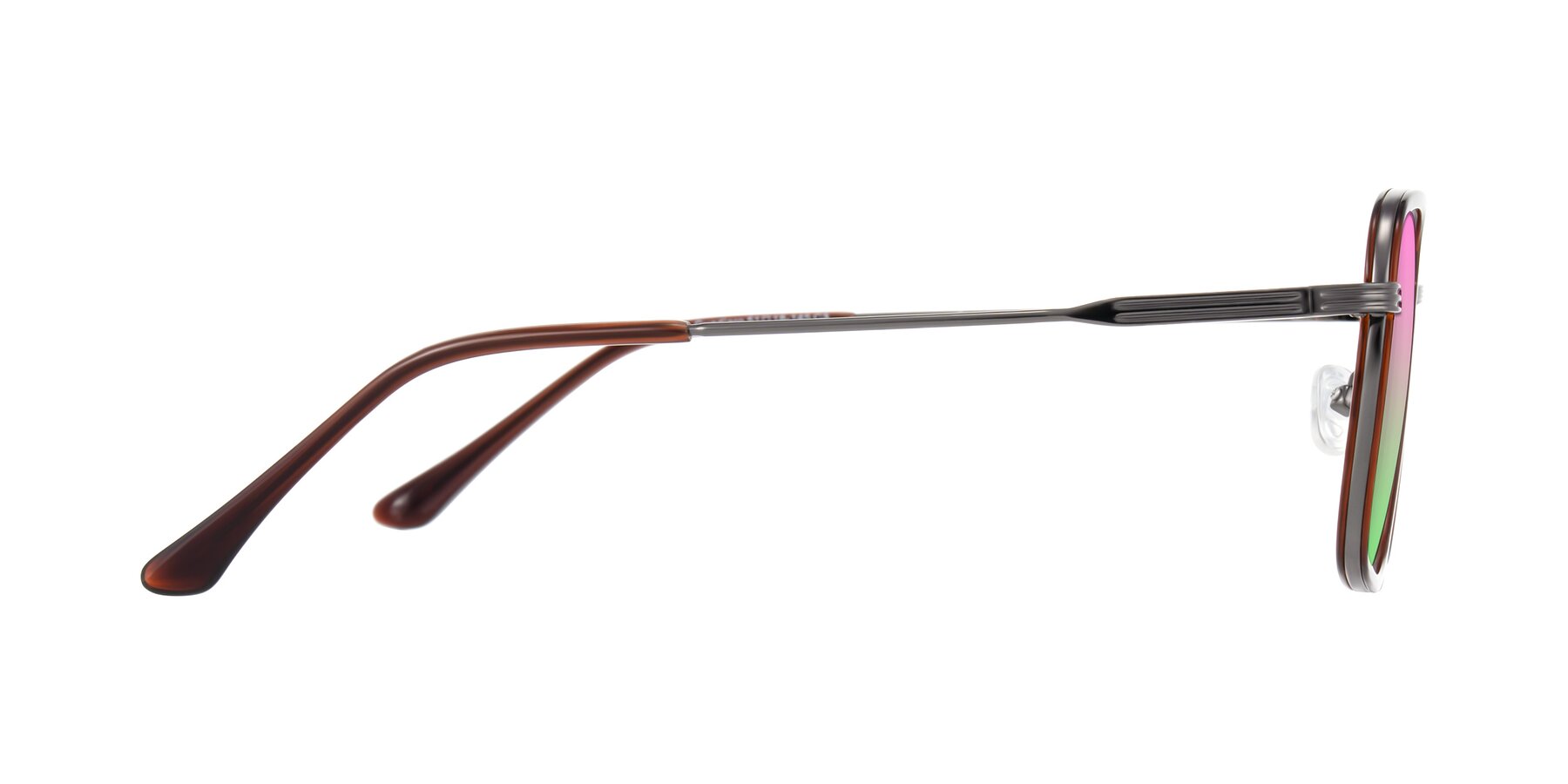 Side of Guadiaro in Brown/Gunmetal with Pink / Green Gradient Lenses