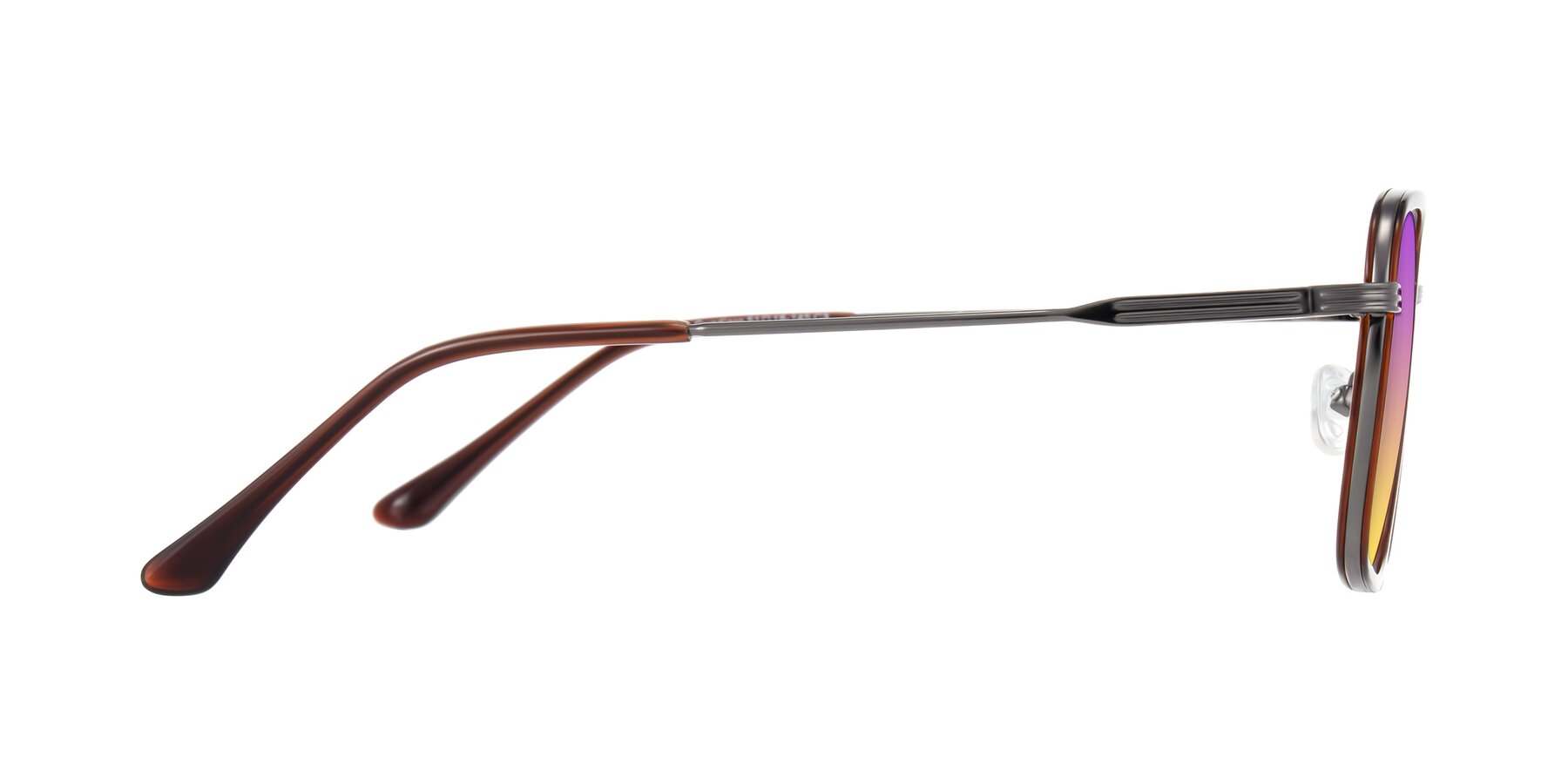 Side of Guadiaro in Brown/Gunmetal with Purple / Yellow Gradient Lenses