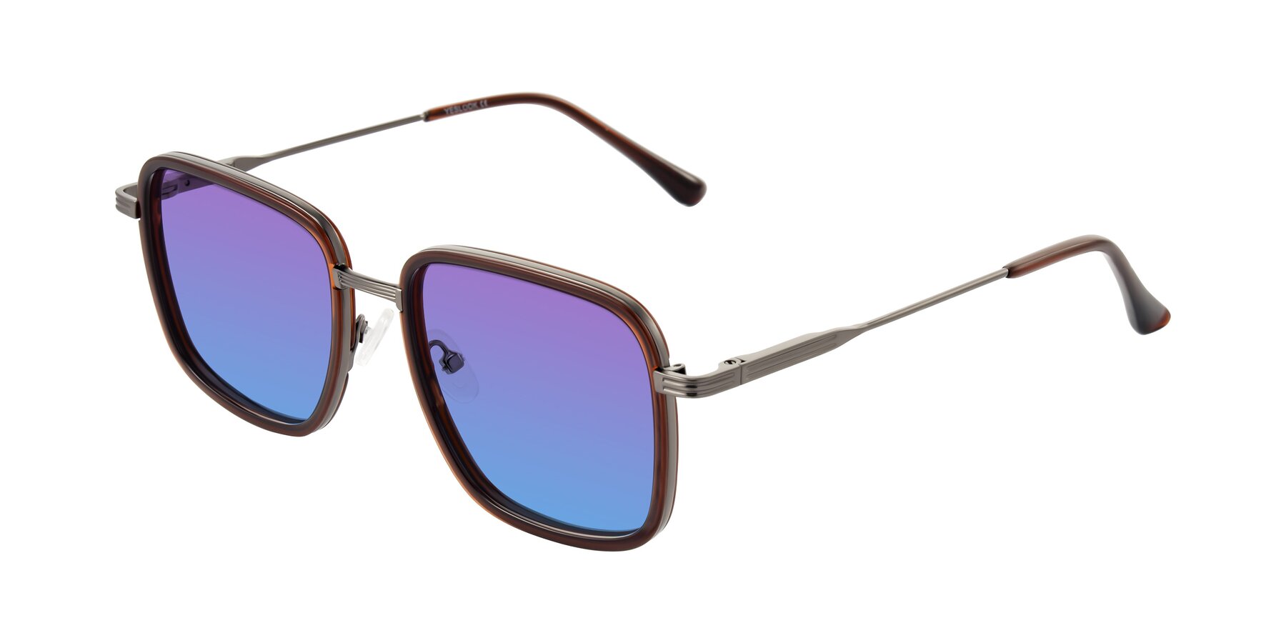 Angle of Guadiaro in Brown/Gunmetal with Purple / Blue Gradient Lenses