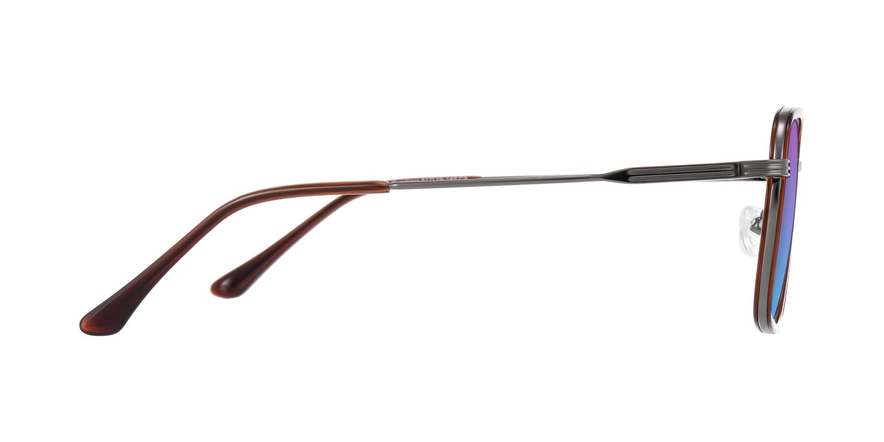 Side of Guadiaro in Brown/Gunmetal with Purple / Blue Gradient Lenses