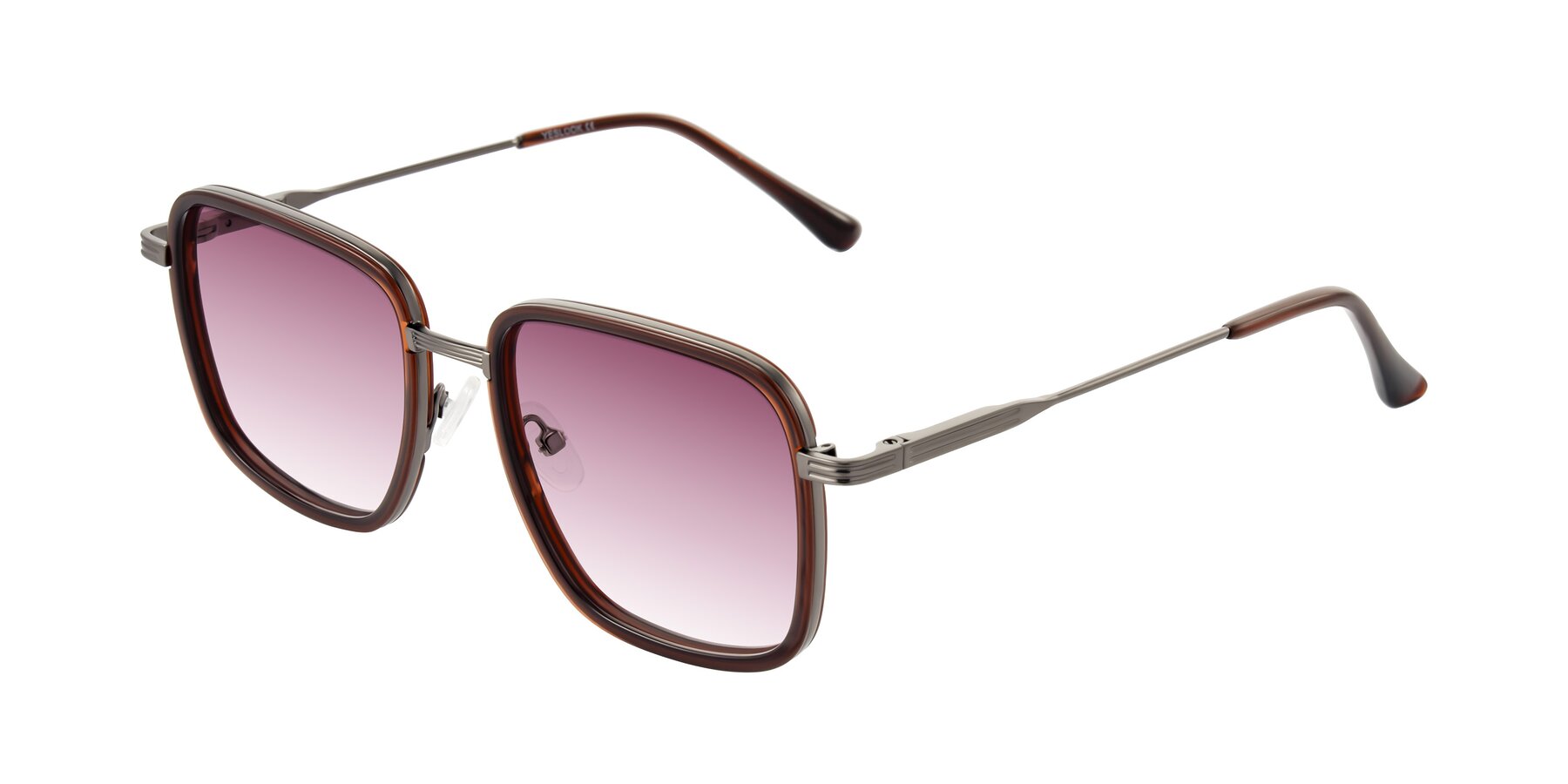 Angle of Guadiaro in Brown/Gunmetal with Wine Gradient Lenses