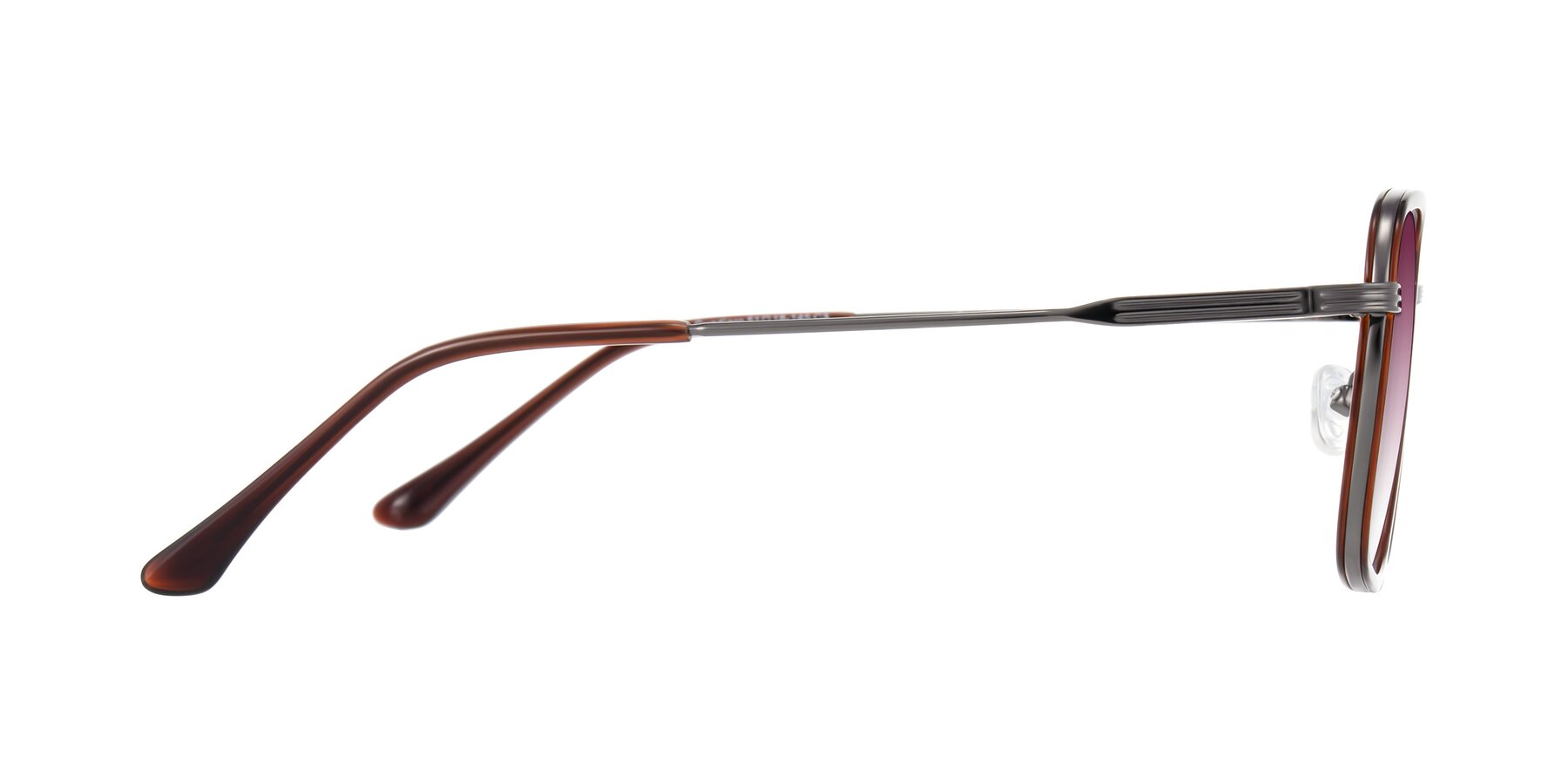 Side of Guadiaro in Brown/Gunmetal with Wine Gradient Lenses