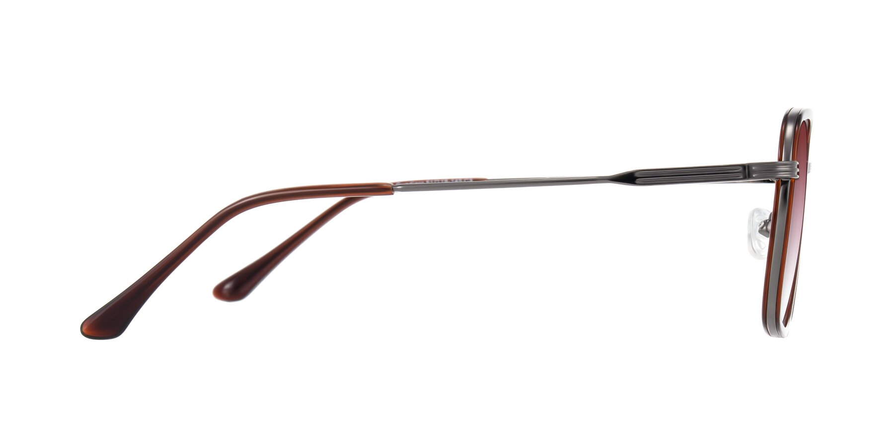 Side of Guadiaro in Brown/Gunmetal with Garnet Gradient Lenses