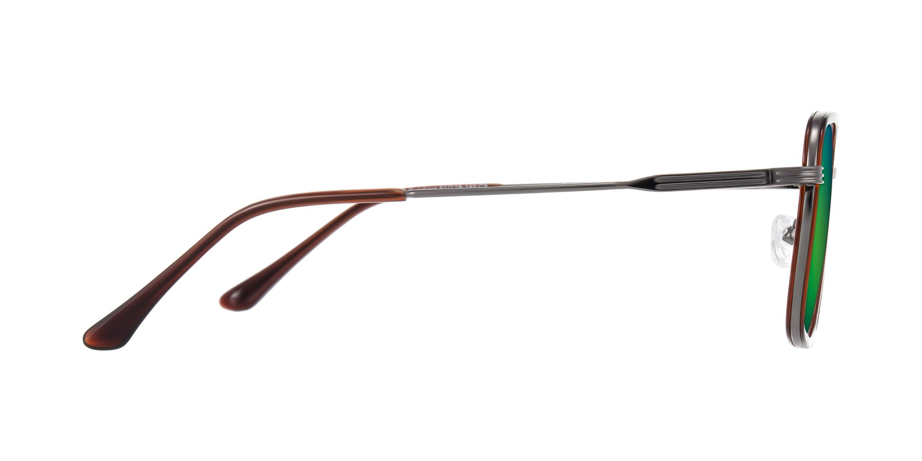 Side of Guadiaro in Brown/Gunmetal with Green Mirrored Lenses