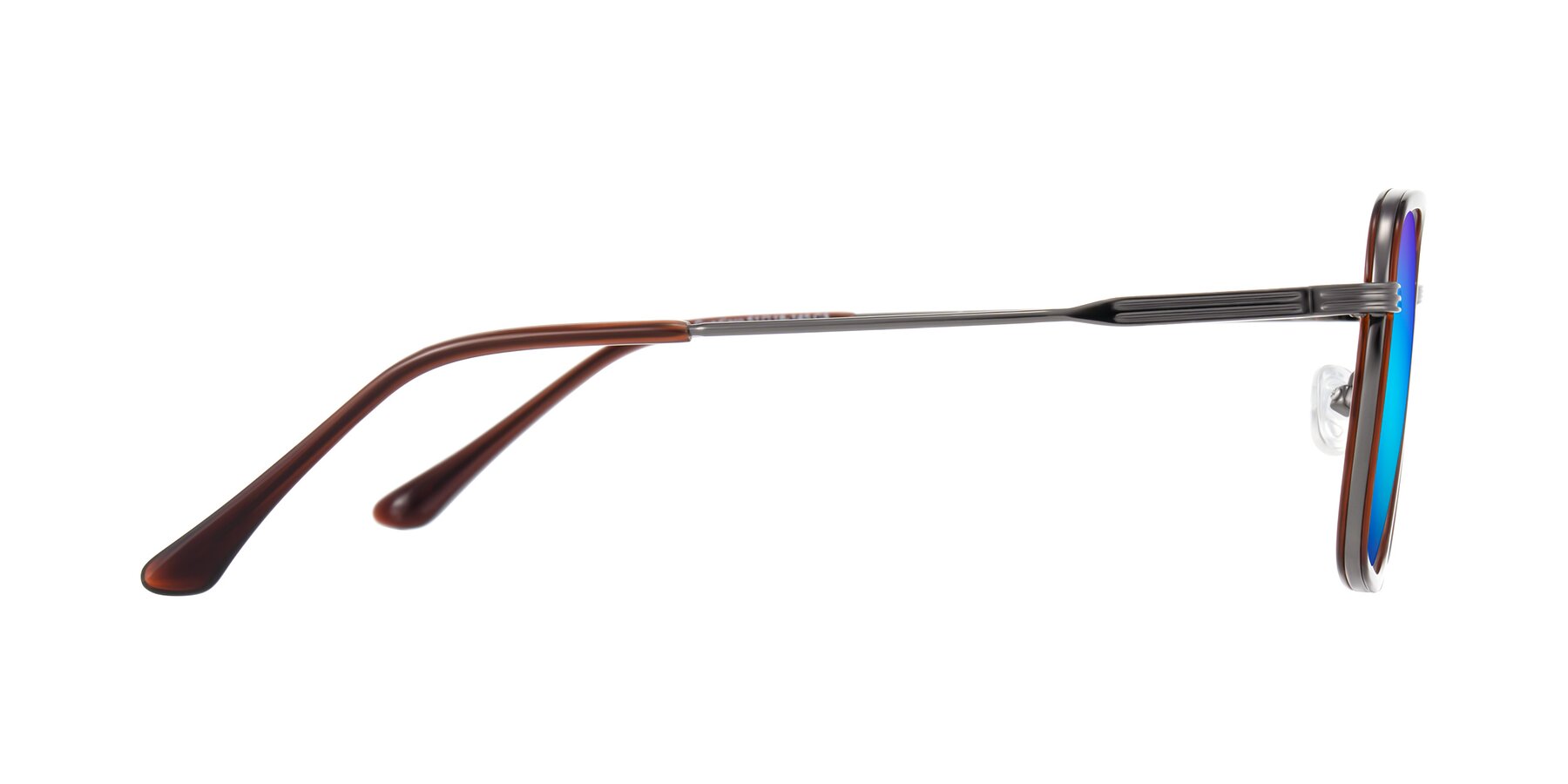 Side of Guadiaro in Brown/Gunmetal with Blue Mirrored Lenses