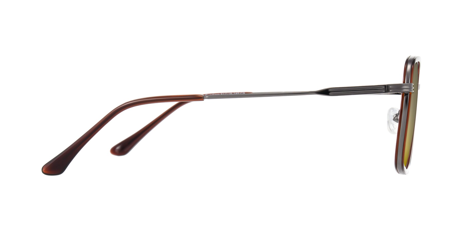 Side of Guadiaro in Brown/Gunmetal with Gold Mirrored Lenses