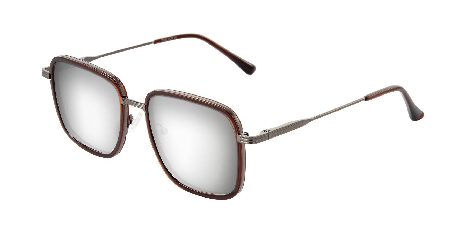 Angle of Guadiaro in Brown/Gunmetal with Silver Mirrored Lenses