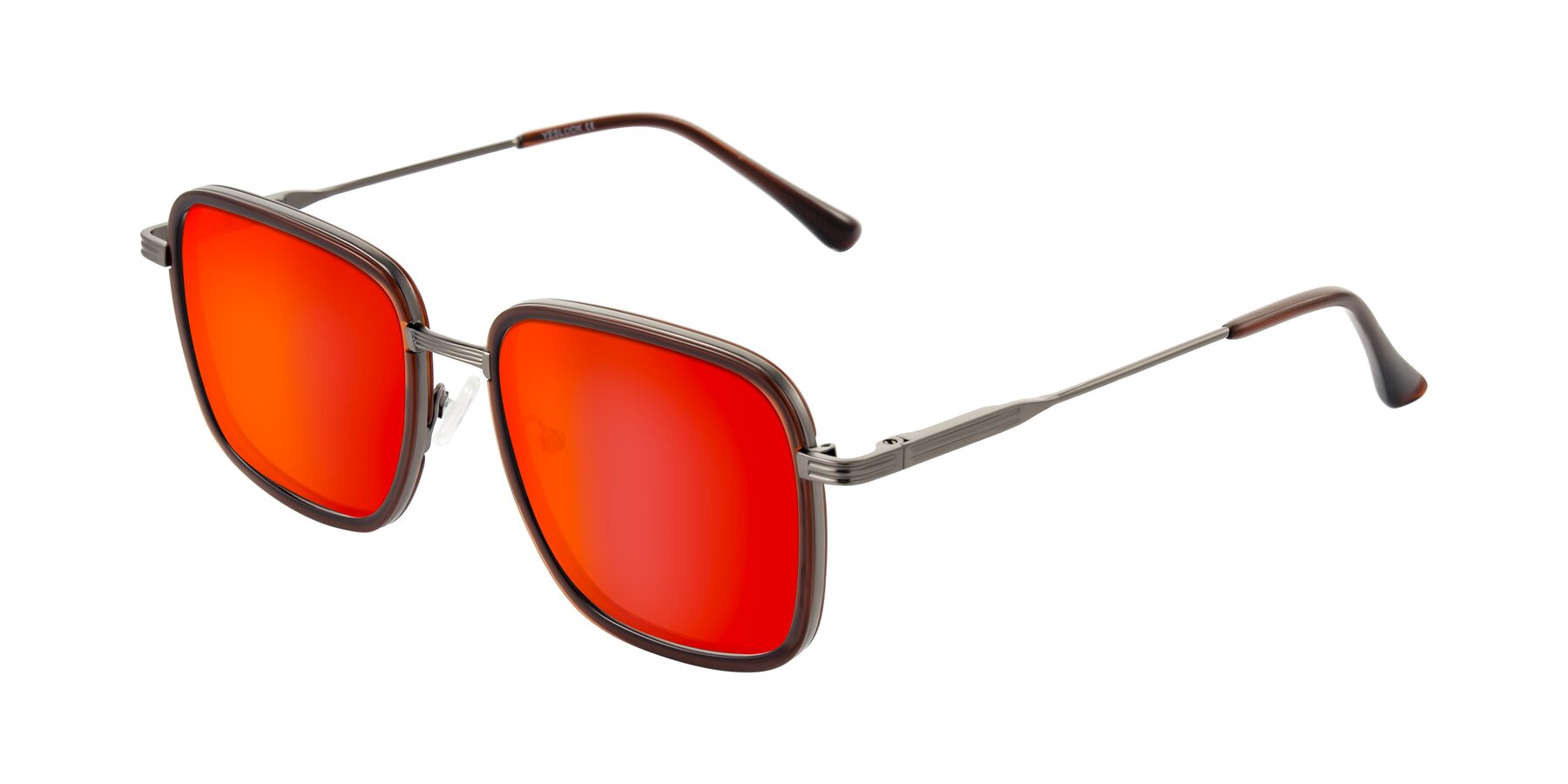 Angle of Guadiaro in Brown/Gunmetal with Red Gold Mirrored Lenses