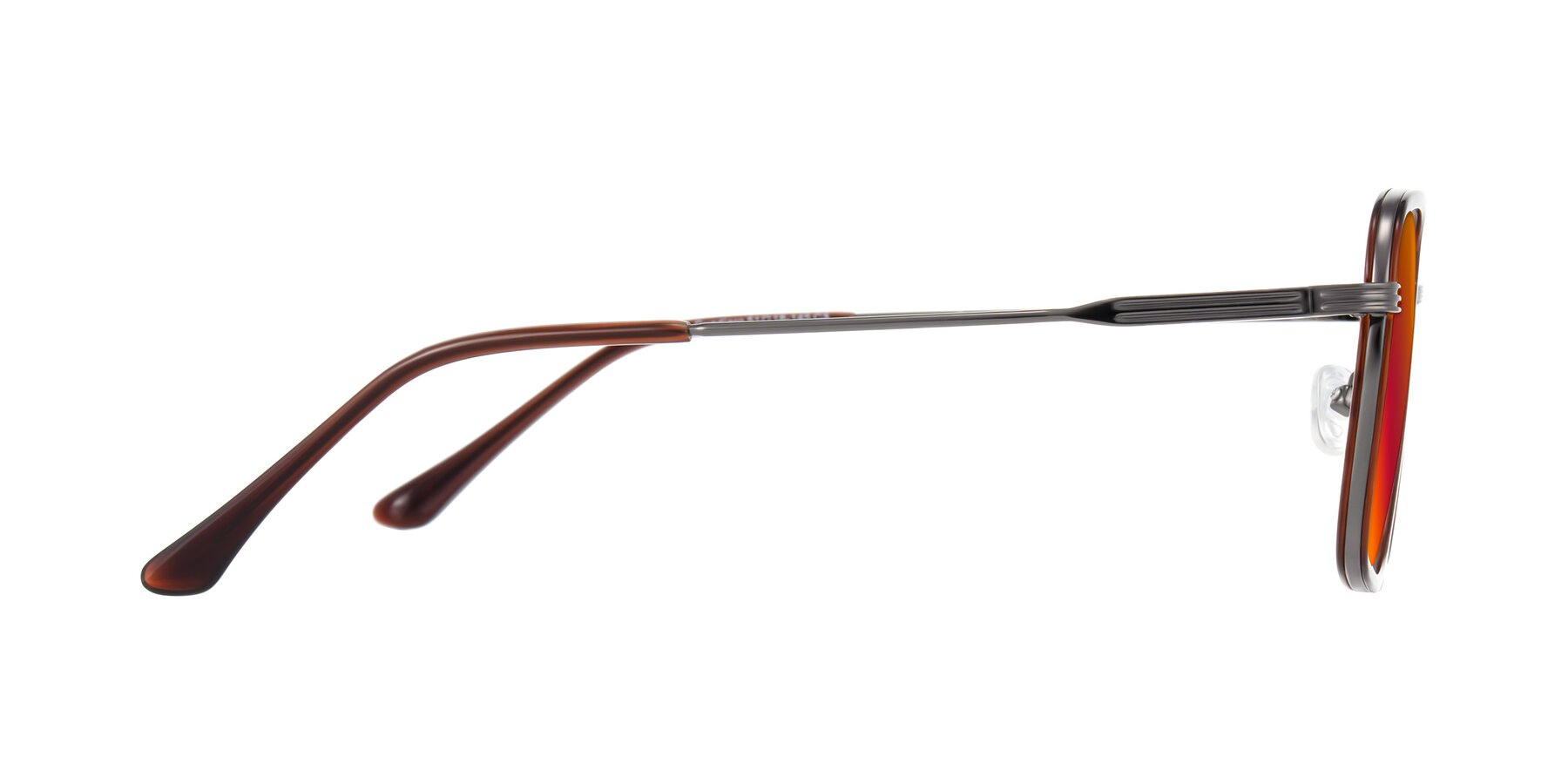 Side of Guadiaro in Brown/Gunmetal with Red Gold Mirrored Lenses