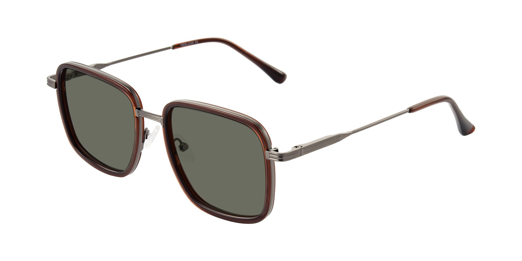 Angle of Guadiaro in Brown/Gunmetal with Gray Polarized Lenses