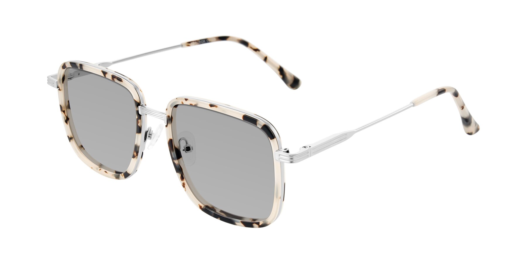 Angle of Guadiaro in Ivory Tortoise/Silver with Light Gray Tinted Lenses