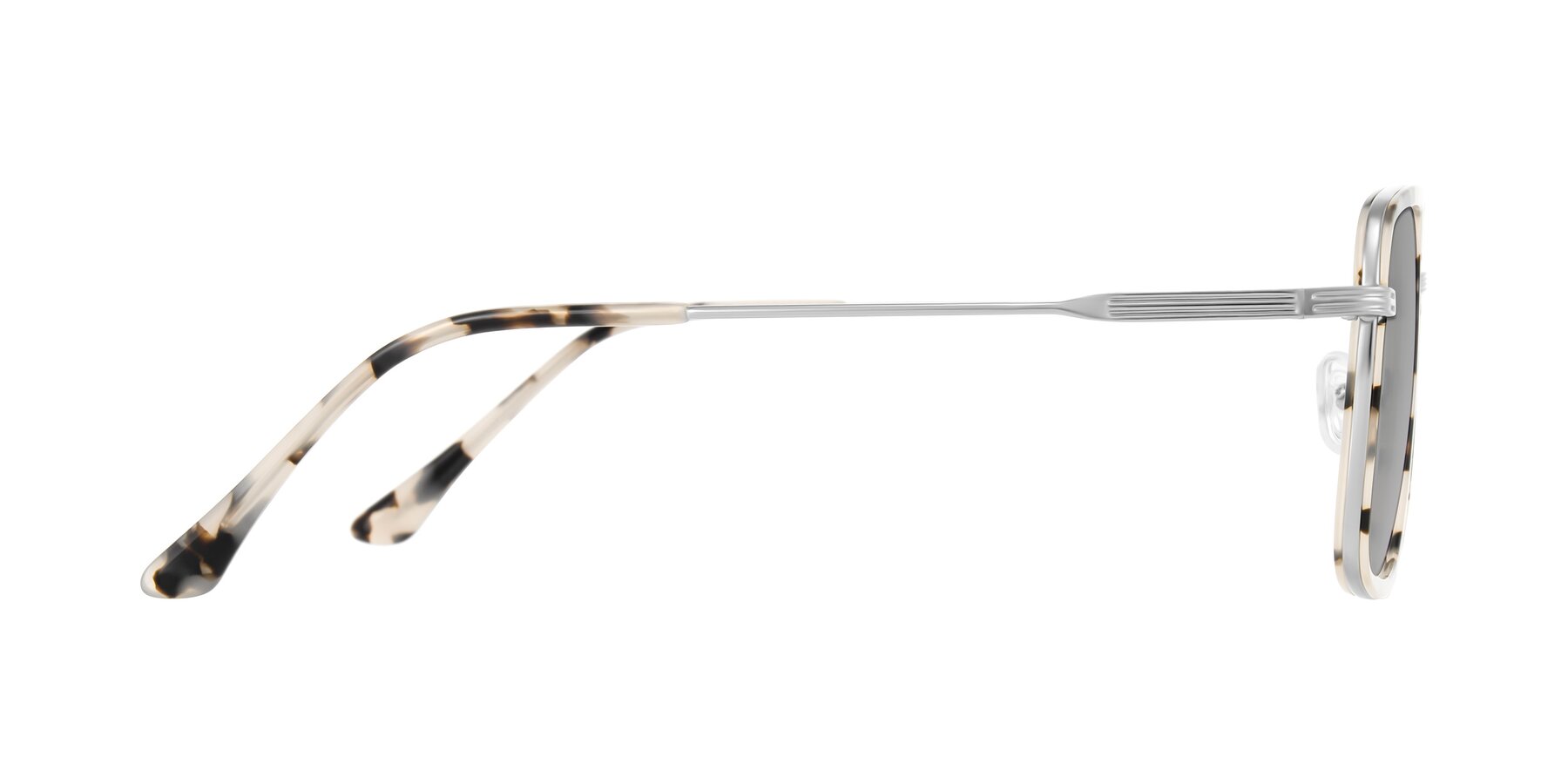 Side of Guadiaro in Ivory Tortoise/Silver with Light Gray Tinted Lenses