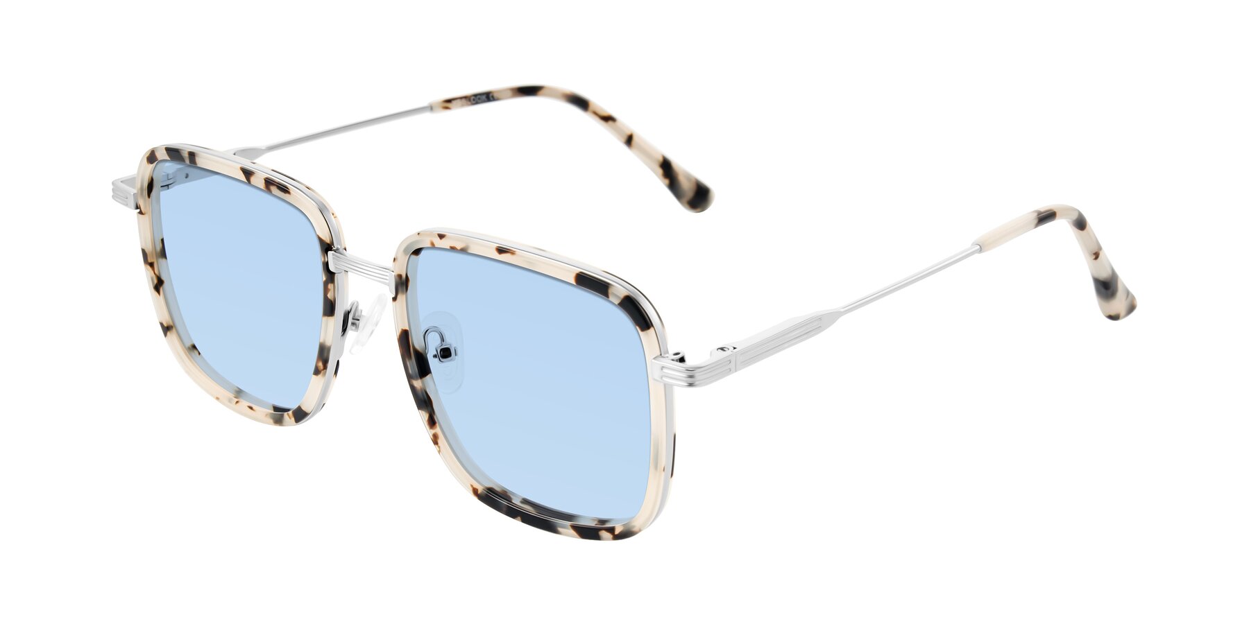 Angle of Guadiaro in Ivory Tortoise/Silver with Light Blue Tinted Lenses