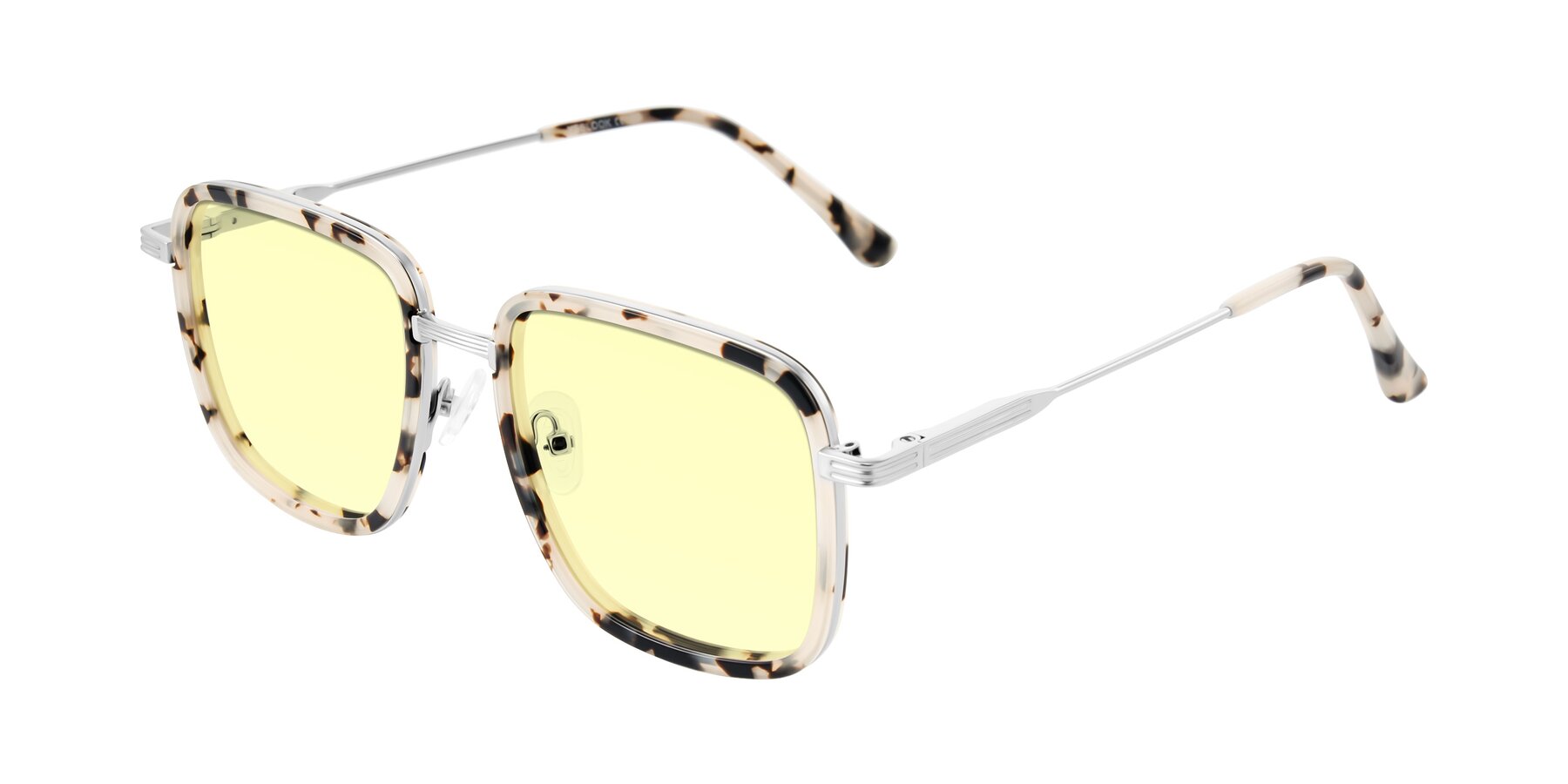 Angle of Guadiaro in Ivory Tortoise/Silver with Light Yellow Tinted Lenses