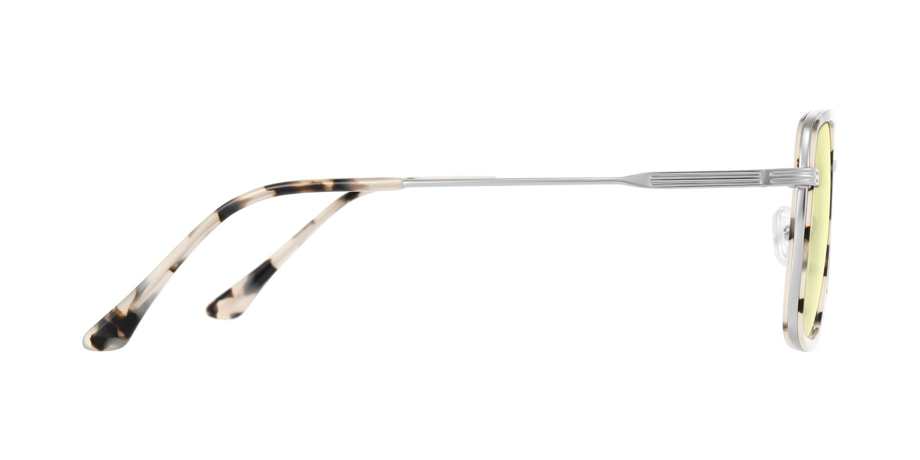 Side of Guadiaro in Ivory Tortoise/Silver with Light Yellow Tinted Lenses