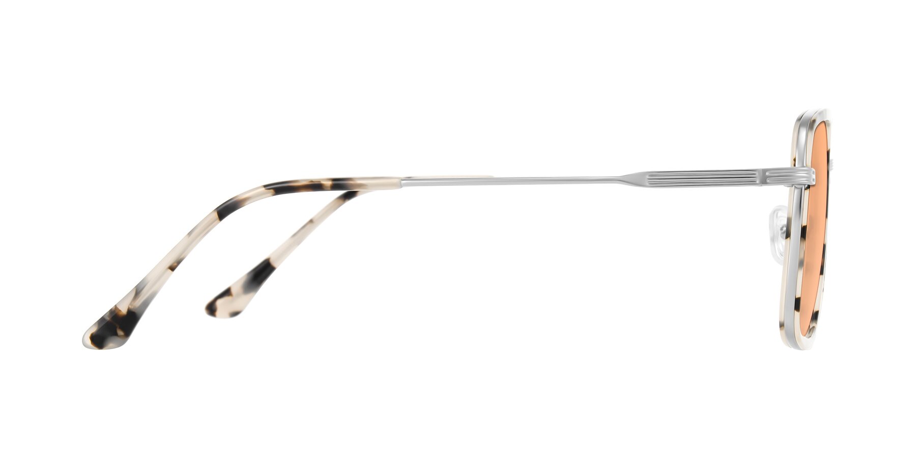Side of Guadiaro in Ivory Tortoise/Silver with Light Orange Tinted Lenses