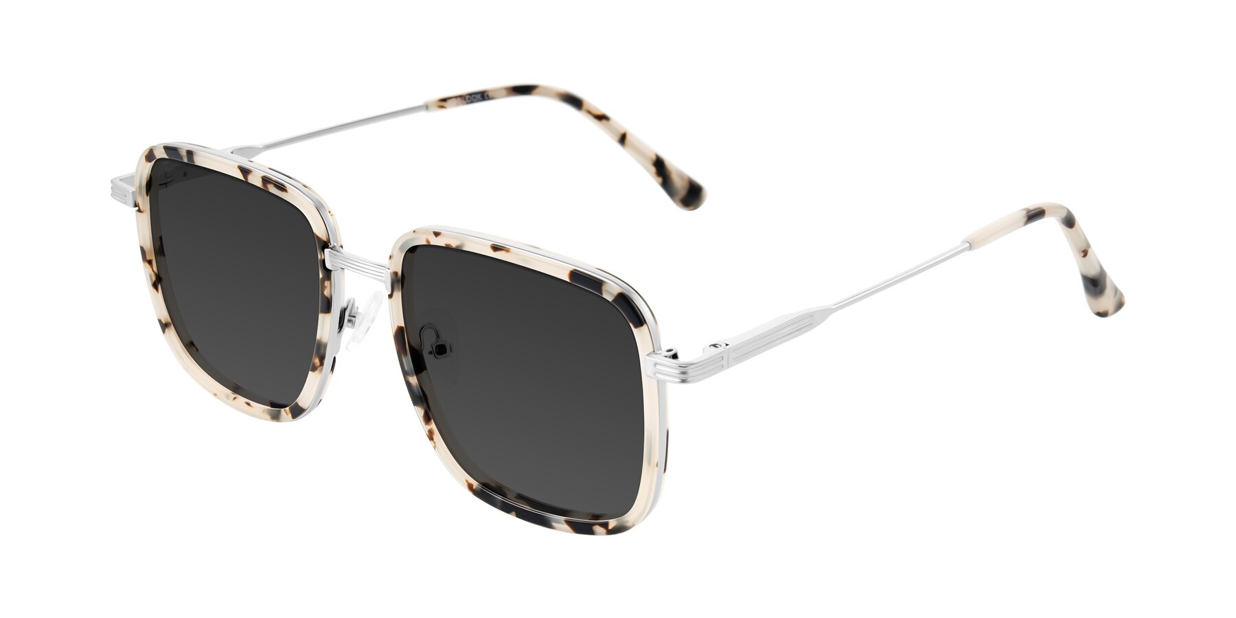 Angle of Guadiaro in Ivory Tortoise/Silver with Gray Tinted Lenses