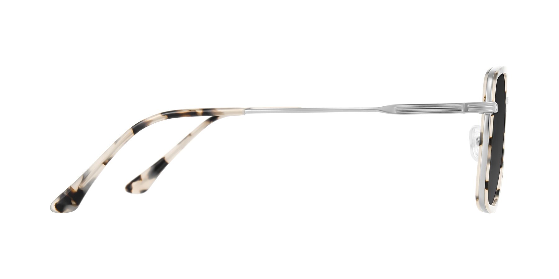 Side of Guadiaro in Ivory Tortoise/Silver with Gray Tinted Lenses