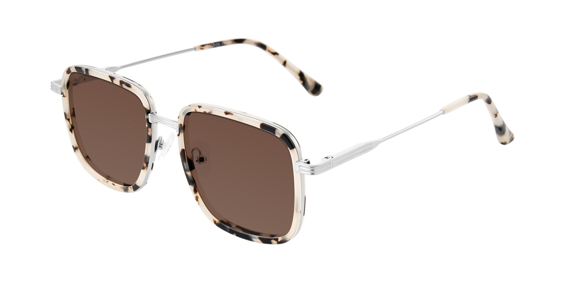 Angle of Guadiaro in Ivory Tortoise/Silver with Brown Tinted Lenses