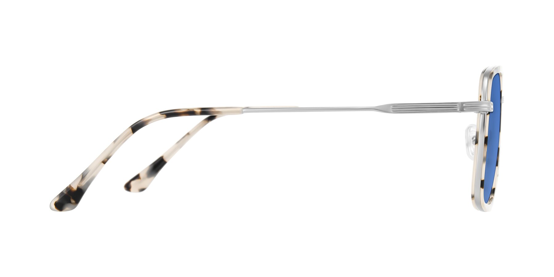 Side of Guadiaro in Ivory Tortoise/Silver with Blue Tinted Lenses