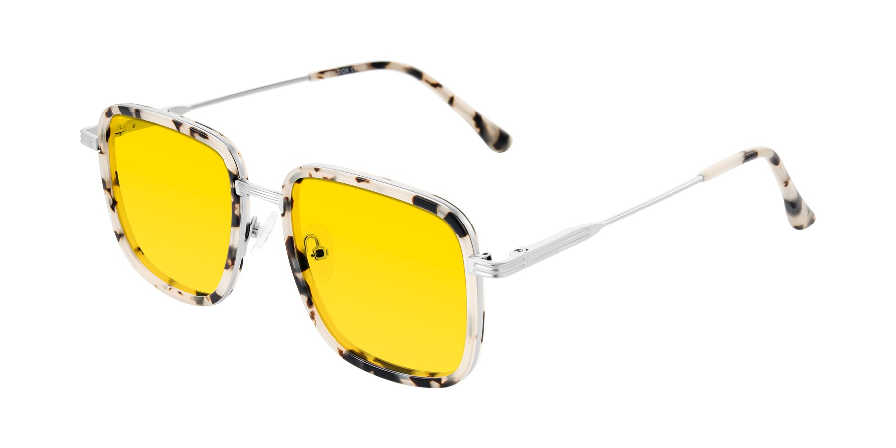 Angle of Guadiaro in Ivory Tortoise/Silver with Yellow Tinted Lenses