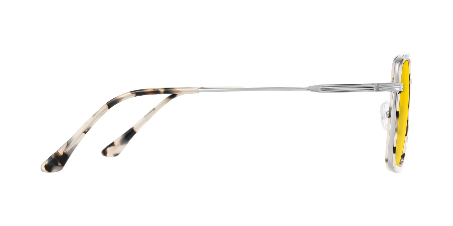 Side of Guadiaro in Ivory Tortoise/Silver with Yellow Tinted Lenses