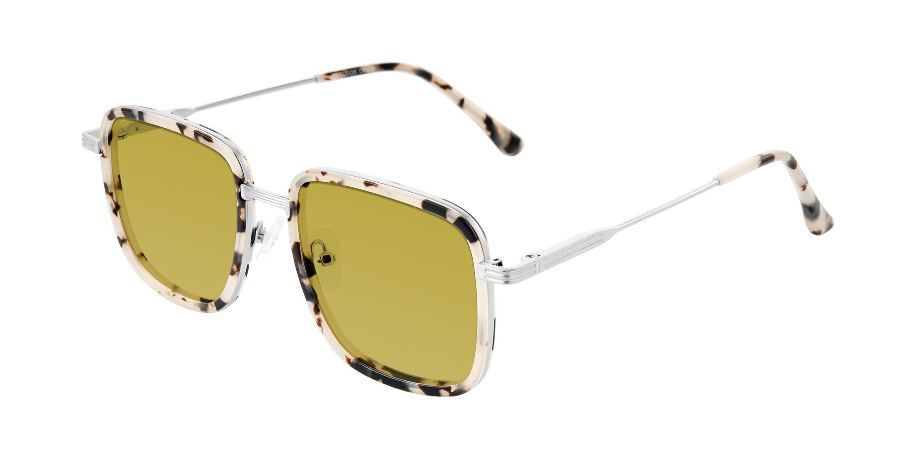 Angle of Guadiaro in Ivory Tortoise/Silver with Champagne Tinted Lenses