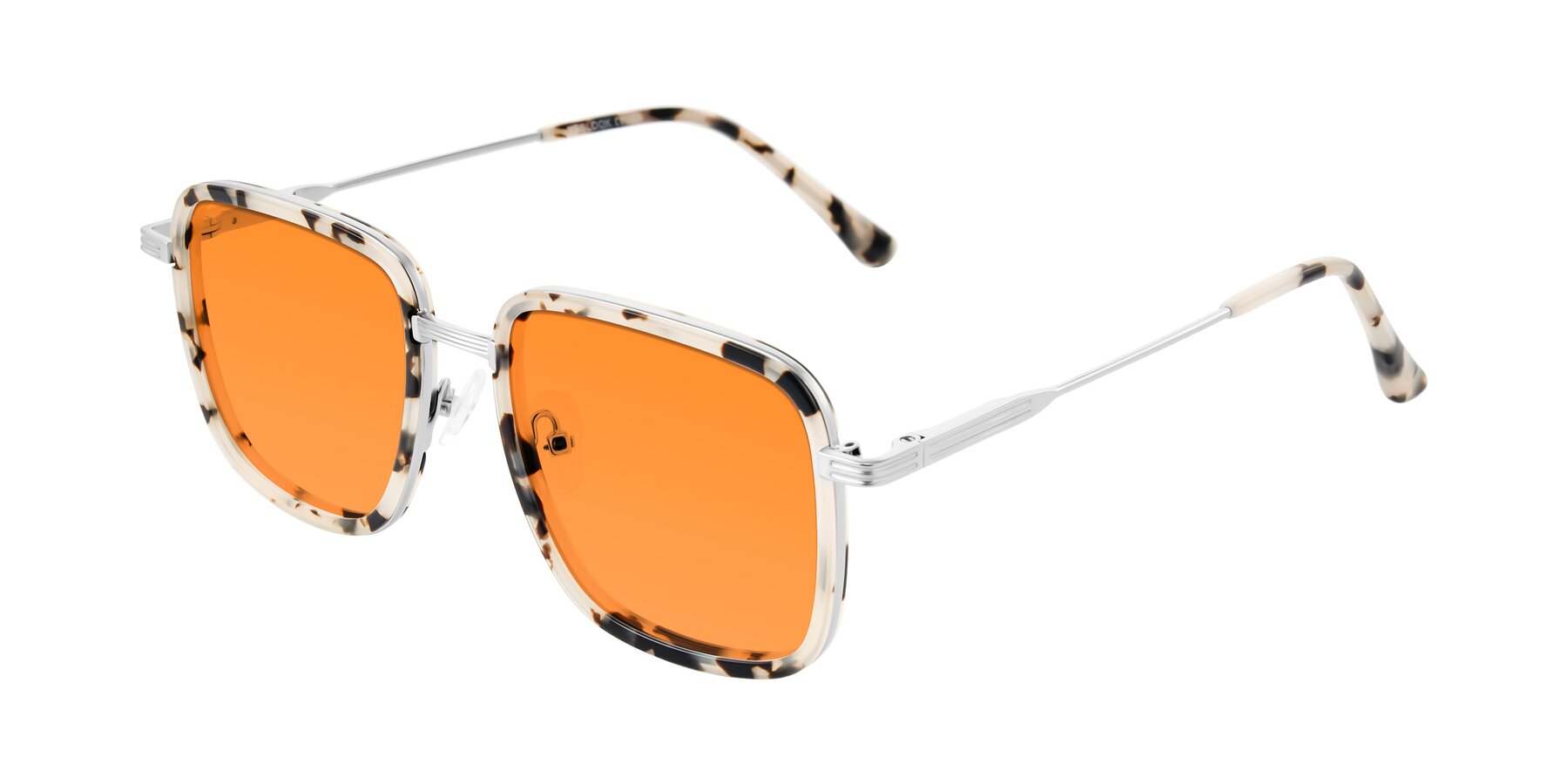 Angle of Guadiaro in Ivory Tortoise/Silver with Orange Tinted Lenses