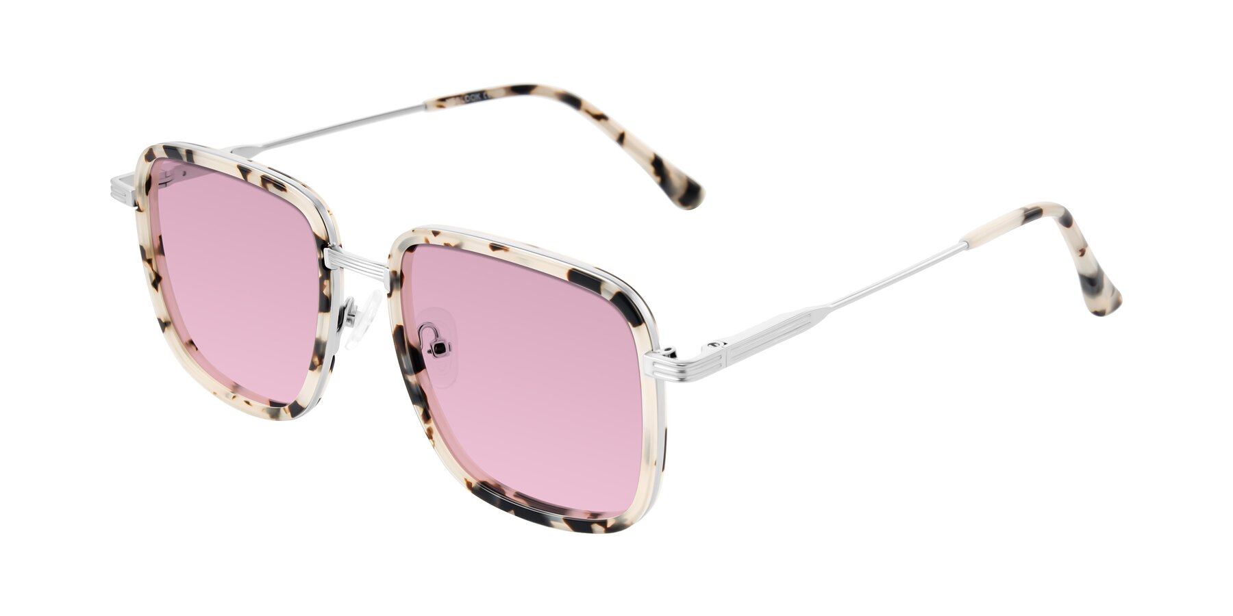 Angle of Guadiaro in Ivory Tortoise/Silver with Light Wine Tinted Lenses