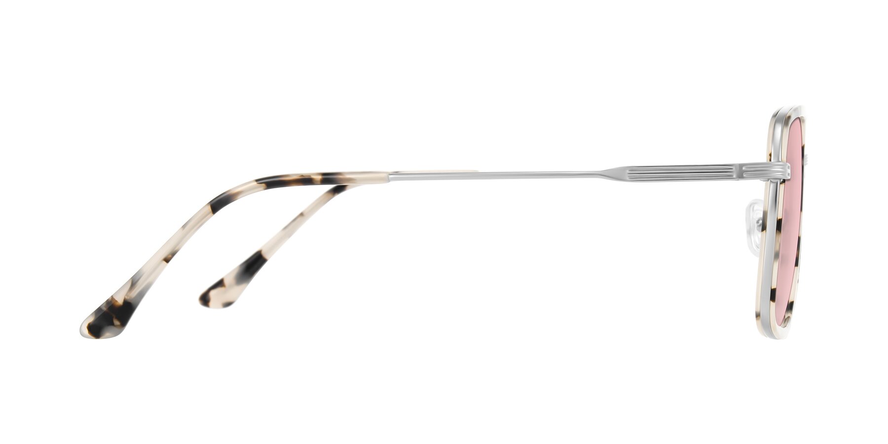 Side of Guadiaro in Ivory Tortoise/Silver with Light Garnet Tinted Lenses