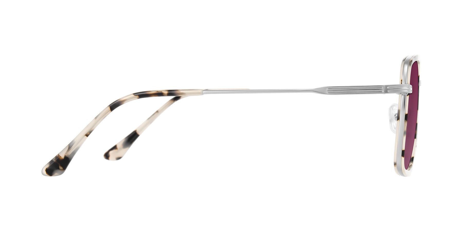 Side of Guadiaro in Ivory Tortoise/Silver with Wine Tinted Lenses